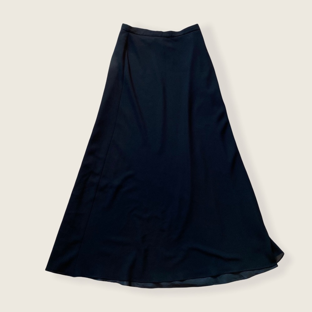 EUC Vintage Black Georgette Maxi Skirt Sz S/M